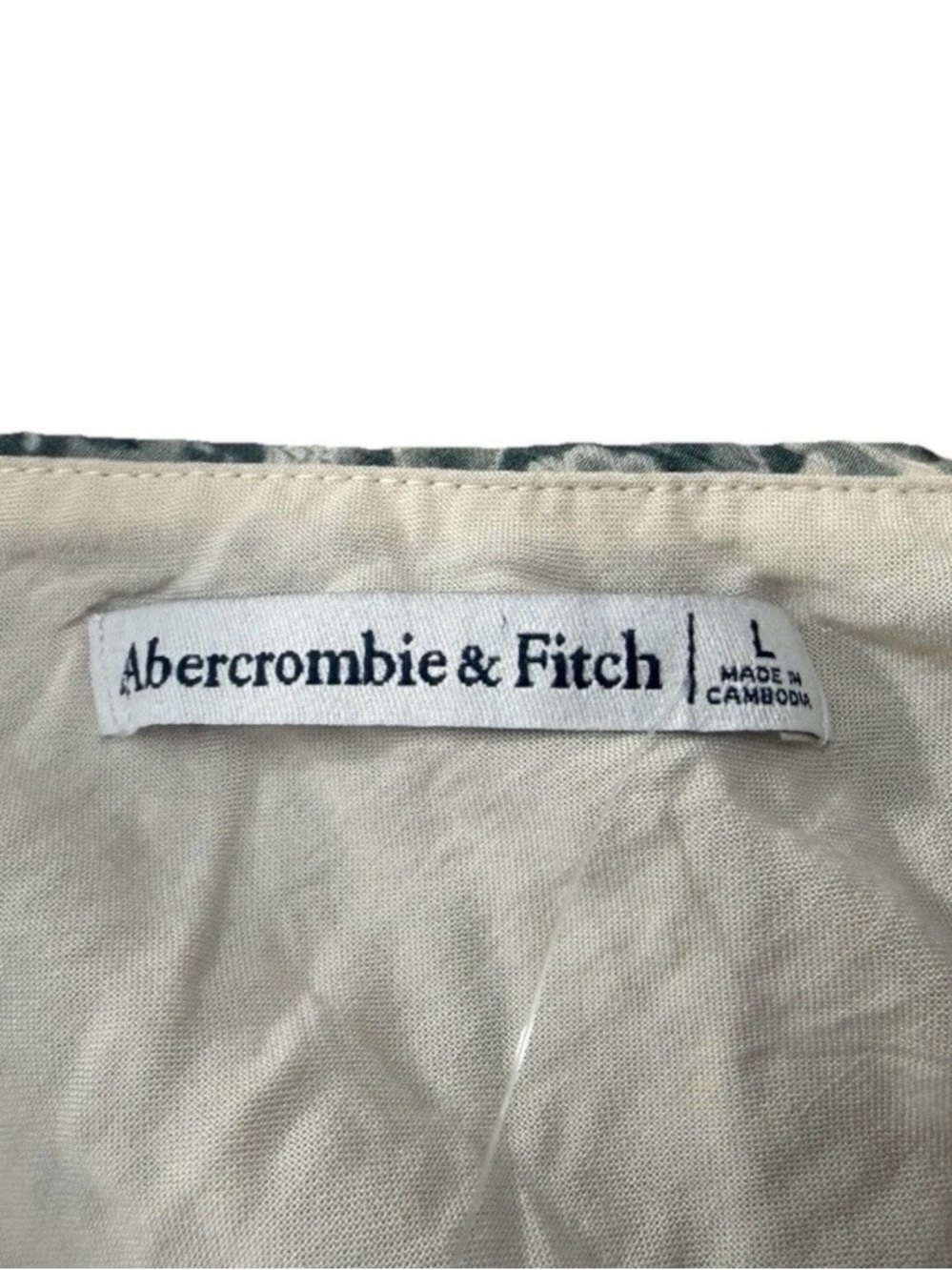 Abercrombie & Fitch One Shoulder Top Size Large Crinkle Textured Boho Print NWT - Picture 5 of 5